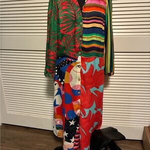 Anthropologie Multicolor Tropical Print Dress